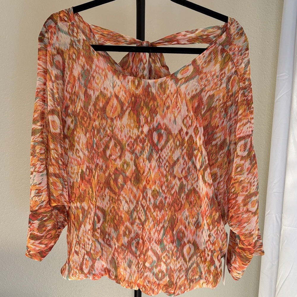 Liverpool Women's Orange and Pink Patterned Blouse